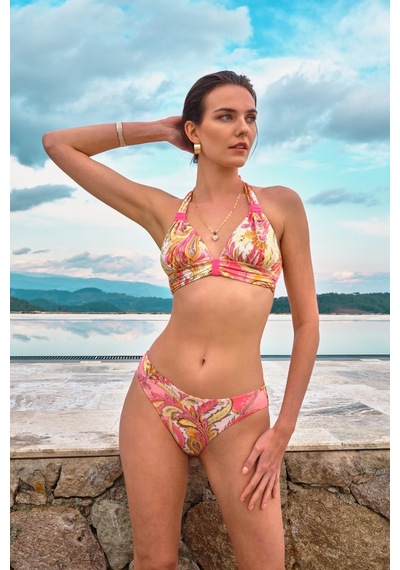 Too Salty Swimwear Kadın Renkli Şal Desen Toparlayıcı Boyundan Bağlı Klasik Bel Bikini Takımı 24s108st Renkli Too Salty Swimwear Kadın Renkli Şal Desen Toparlayıcı Boyundan Bağlı Klasik Bel Bikini Takımı 24s108st Renkli