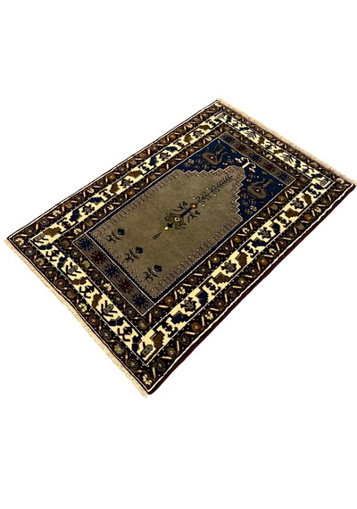 El Dokuma Sıfır Yahyalı Seccade 83x125 Kök Boya %100 Yün Namazlık Renkli