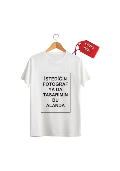 Kendin Tasarla T-shirt Kişiye Özel Tişört Baskılı Tshirt Beyaz