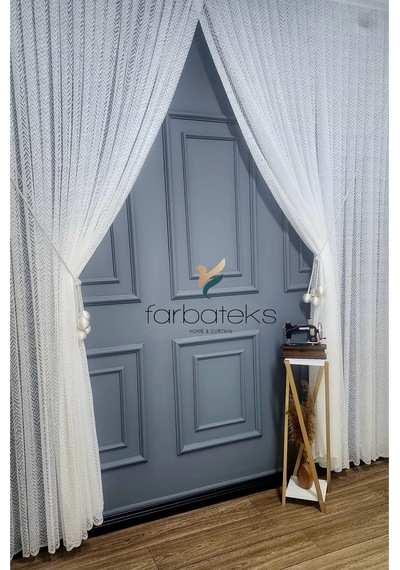 Topçuklu Kruvaze Fashion İşlemeli Ütü İstemeyen Kırışmaz 3 Kat Pileli Tül Fshylnckrvzbyz