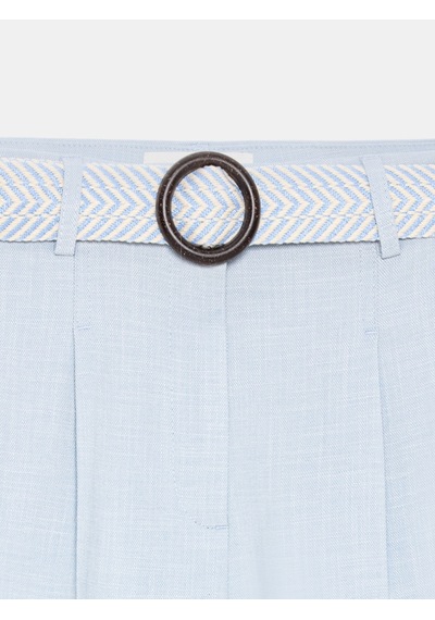 Dilvin 72735 Kemerli Pensli Pantolon-mavi