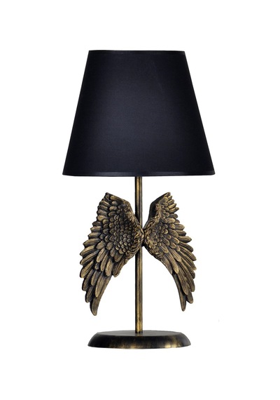 Qdec Modern Dizayn Melek Abajur Gold-Siyah Altın - Siyah