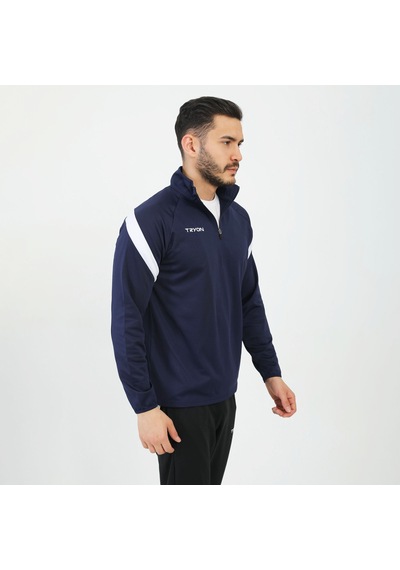 Lacivert - Beyaz Tryon Erkek Futbol Antrenman Sweatshirt Evo Pro 001