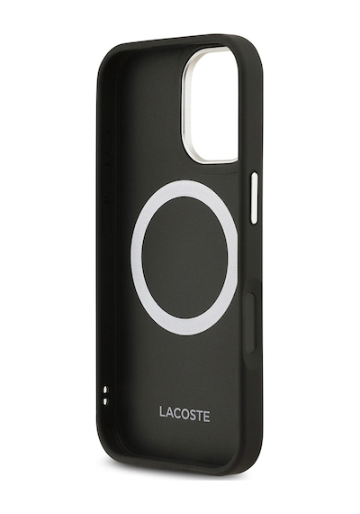 Apple Uyumlu iPhone 17 Kılıf Lacoste Lisanslı M-safeli Champs Elysees Pu Deri Tasarımlı Kapak Siyah Siyah