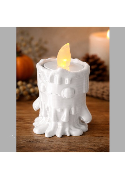 Erimiş Mum Tasarımlı Led Mumluk 3d Baskı Dekoratif Mum Tutucu