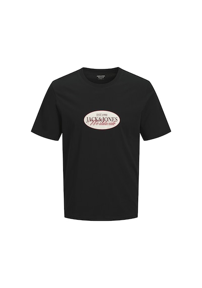Jack & Jones Erkek Gögüs Logo Baskili Tisört - Catskills - 12297891 Siyah