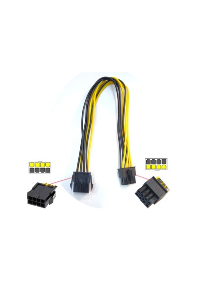 8 Pin Eps-12v Erkek - 8 Pin Dişi Pcı E Cpu Güç Uzatma Kablosu 30 Cm