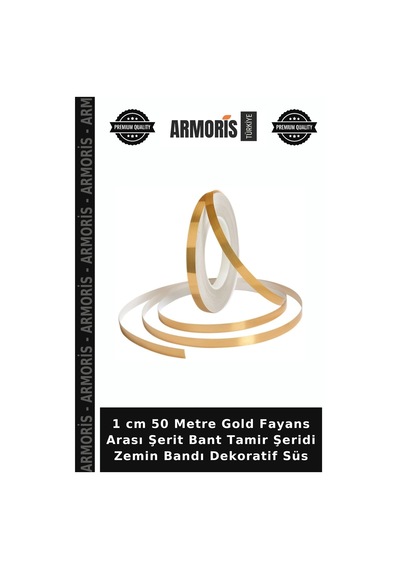 1 Cm 50 Metre Gold Fayans Arası Şerit Bant Tamir Şeridi Zemin Bandı Dekoratif Süs