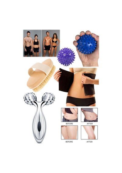4'lü Masaj Aleti G5 Etkili Ekonomik Set Profesyonel Unisex Fırça Kemer Masaj Aleti Seti Egzersiz Set Karışık