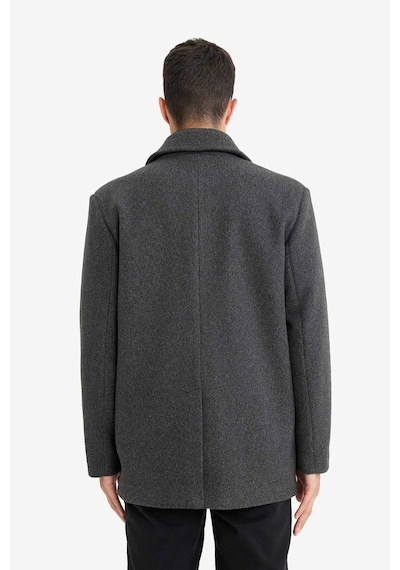 Defacto Slim Fit Dar Kesim Düğmeli Cepli Astarlı Kaşe Kaban Parka D1521ax25wnar198 Antrasit-ar198