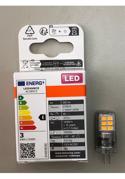 Osram 3 Adet G4 Led Lamba 12v 2,2w 300 Lümen 2700 Kelvin Sarı 15,