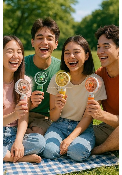 Mini Meyveli El Fanı, Taşınabilir Sessiz El Vantilatörü, Kompakt Serinletici, Yaz Tatili İçin Pratik Kullanım, Karışık Renk Gönderimli