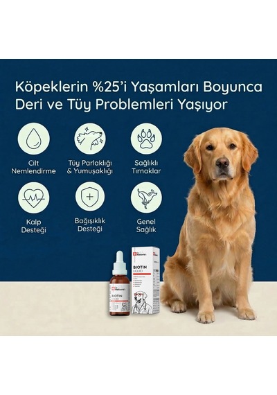 Köpek Biotin Damla 50 Ml Sıvı Deri Ve Tüy Sağlığı Desteği
