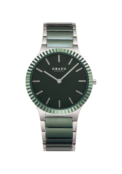 Obaku Denmark V292gxoess Quartz Çelik Yeşil Safir Cam 40 Mm Erkek Kol Saati Yeşil