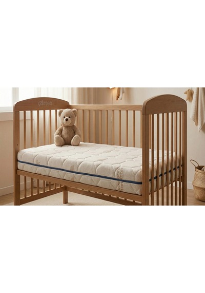 12Cm Cotton Süngerli Bebek Çocuk Beşik Yatağı 60x120 Yıkanabilir Kılıflı Park Yatak Oyun Parkı