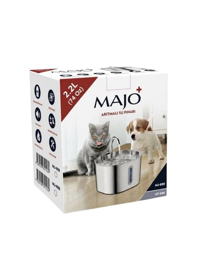 Majo Paslanmaz Çelik Arıtmalı Kedi Su Pınarı Ultra Sessiz 2.2 Lt