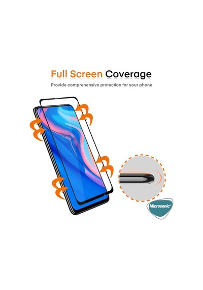 Microsonic Huawei Y9S Tam Kaplayan Cam Ekran Koruyucu Siyah