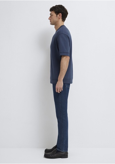 Mavi - Bisiklet Yaka Lacivert Tişört 0611614-70490 Lacivert
