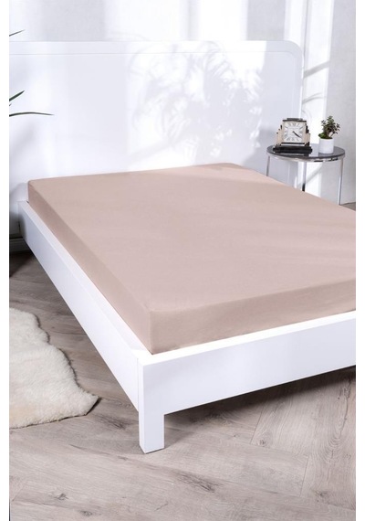 Aç-tak Lastikli Tek Kişilik Çarşaf 160x200+30 Cm Polycotton Matriss Serisi Krem