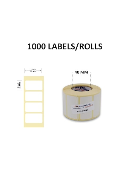 Hazır Etiketler , Hazır Al Hızlı Al Eko Termal Etiket 50mm X 25mm Ruloda 1000 Adet 40mm Kuka Çapında Direk Termal Diğer