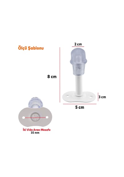 Feyzayapı Kapı Stoperi Beyaz 8 Cm Metal Kapı Tamponu Durdurucu Tutucu Kapı Stopu Silikonlu 5 Adet