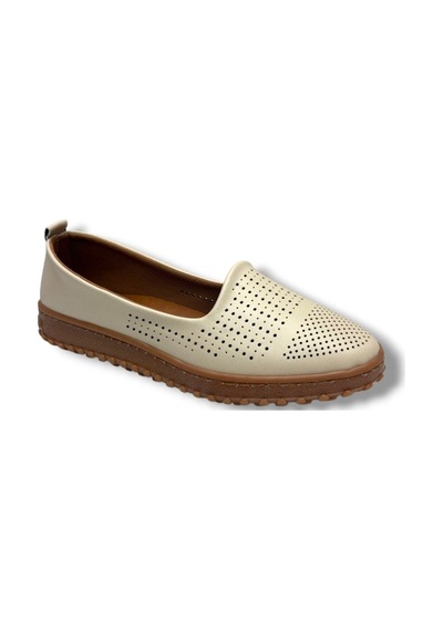 Ayzen 140-26 Cilt Deri Ultra Soft Anatomik Fahıon Kadın Babet Bej