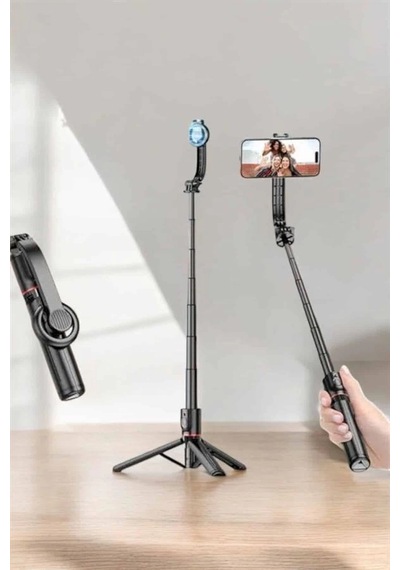 Mey Najmaddin Kumandalı Tripod Telefon Tutucu Selfie Çubuğu 360 Derece Dönebilen Najmaddin