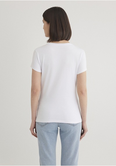 Mavi - Beyaz Basic Tişört 162767-620 Beyaz