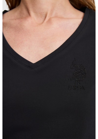 U.s. Polo Assn. Kadın Siyah Tişört Basic 50321817-vr046