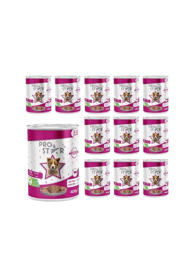 Prostar Yavru Köpek Biftekli Pate 400 Gr X 12 Adet