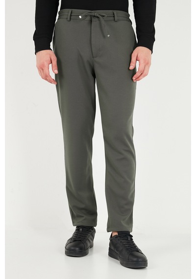 Buratti Regular Fit Düz Paça Bağlamalı Pantolon Erkek Pantolon 6843700 Haki