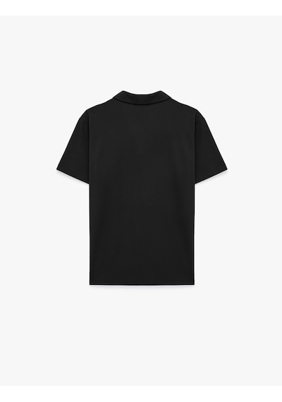 Koton Regular Fit Pamuklu Pike Kumaş Kısa Kollu Polo Yaka Tişört Siyah 6sam10284mk