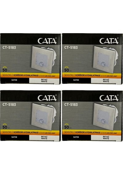 Cata Ct-5183 1,5w 6400k Beyaz Işık Sensörlü Koridor Aydınlatması 4 Adet