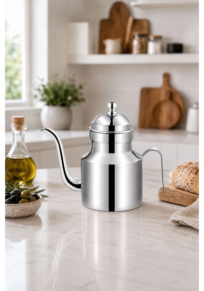 Komple 304 Çelik Silver 500 Ml Yağdanlık Sosluk Ve Sirkelik Mt271by Gri