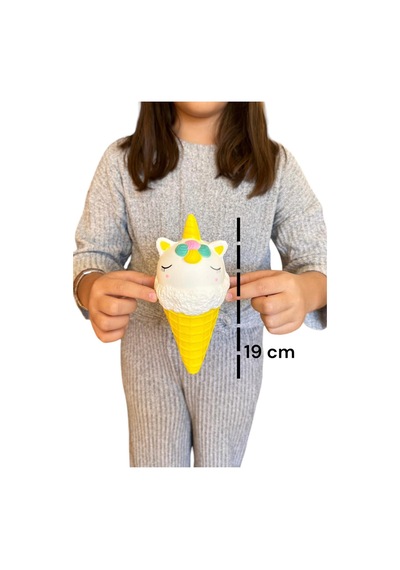 Squishy Unicorn Dondurma Sık Bırak Stres Atıcı Oyuncak 19cm Sukuşi