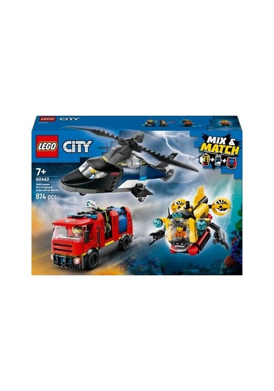 Lego Çocuklar İçin İtfaiye Kamyonu Ve Helikopter Seti - 7 Yaş Üzeri