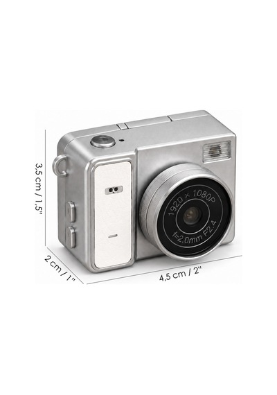 Mimtec Blm-109 Retro Mini Dijital Kamera 1080p Hd Katlanabilir Ekran Flaşlı Selfie Vlog Video Kamerası Beyaz