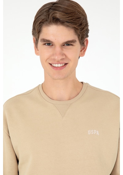 U.S. Polo Assn. Erkek Bisiklet Yaka Kum Basic Şardonlu Sweatshirt 50295148-VR085
