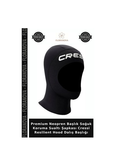 Premium Neopren Başlık Soğuk Koruma Sualtı Şapkası Cressi Resilient Hood Dalış Başlığı 3mm - S