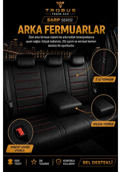Hyundai İx35 Suv 2010 -2000 Uyumlu Sarp Serisi Kırmızı Oto Koltuk Kılıfı