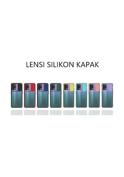 Noktaks - Oppo Uyumlu Oppo Reno 5 Lite - Kılıf Slayt Sürgülü Arkası Buzlu Lensi Kapak - Siyah