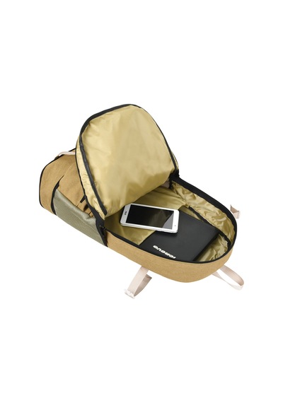 Galb Leather Seyahat Gunluk Outdoor Bel Ve Omuz Destekli Cift Suluklu Laptop Bolmeli Dagci Sirt Cantasi Bej