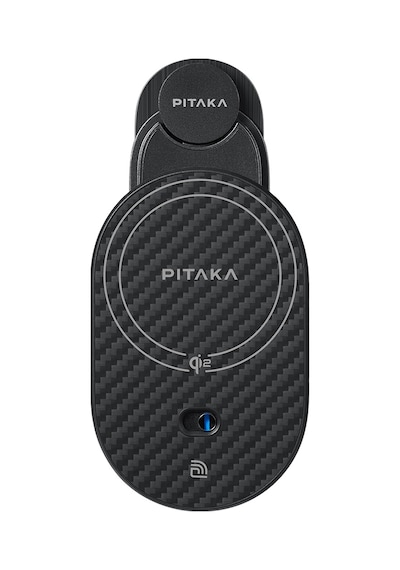 Pitaka Magez Pro 2 Magsafe Şarj Özellikli Qi2 Teknolojili Aramid Fiber Araç Telefon Tutucu Siyah