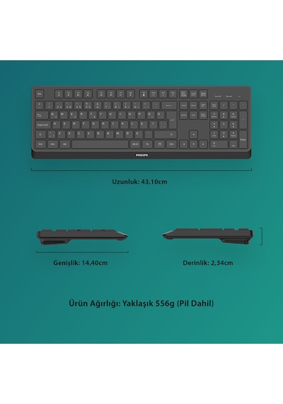 Philips SPK6368 Kablosuz Türkçe Q Klavye