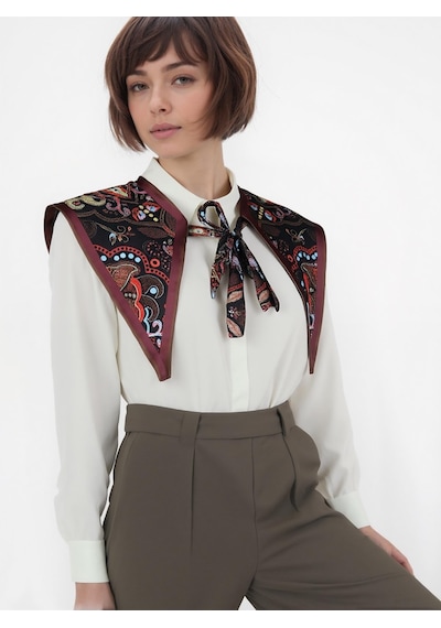 Walkenzo Bohem Stil Etnik Desenli Kadın Omuz Şalı Çok Renkli