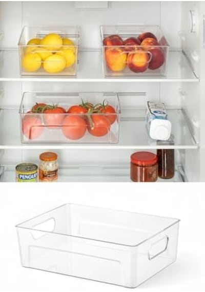 Kırılmaz Ultra Dayanıklı Buzdolabı Düzenleyici Organizer Kutu Şeffaf - 28x19x9cm 811 Açık Bej