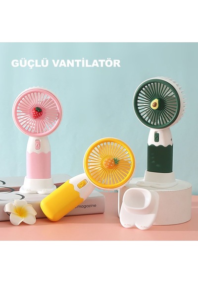 Robeve Mini Fan Masaüstü Taşınabilir Telefon Stantlı Vantilatör 2si 1 Arada Taşınabilir Masaüstü Fan