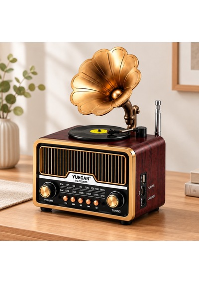 Retro Gramofon Radyo Bluetooth Usb Şarjlı Am/fm/sw 70749845