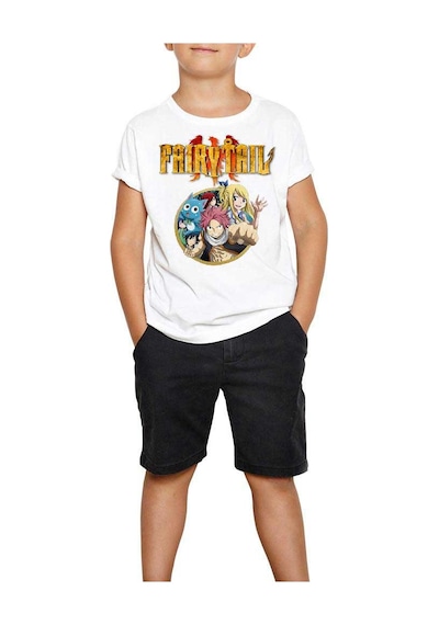 Zepplin Giyim Fairy Tail Team Beyaz Çocuk Tişört
