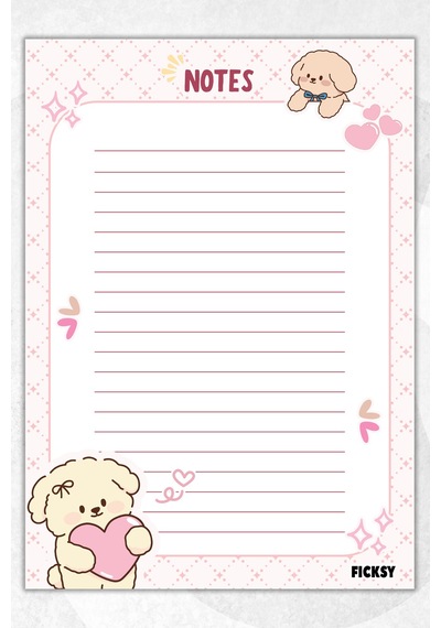 A5 Köpek Bloknot Çizgili Defter - 50 Yaprak - Memopad - Notepad - Not Defteri - Not Kağıdı Çok Renkli Çok Renkli